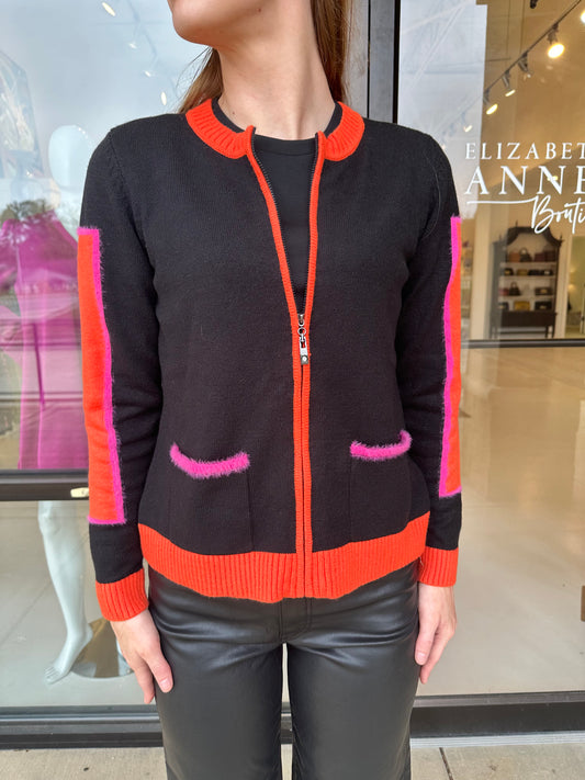 Alison Sheri Sweater w/Contrast Color