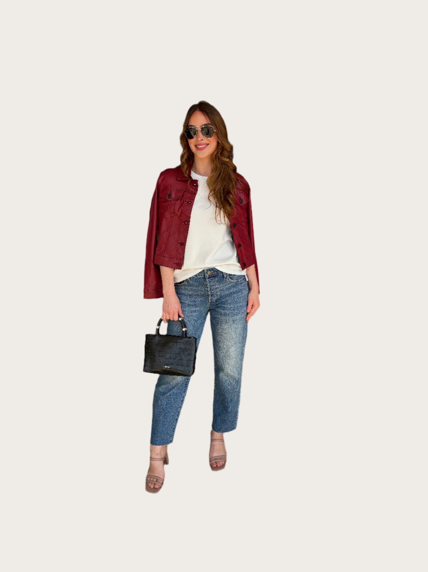 KUT Julia Crop Jacket- Red