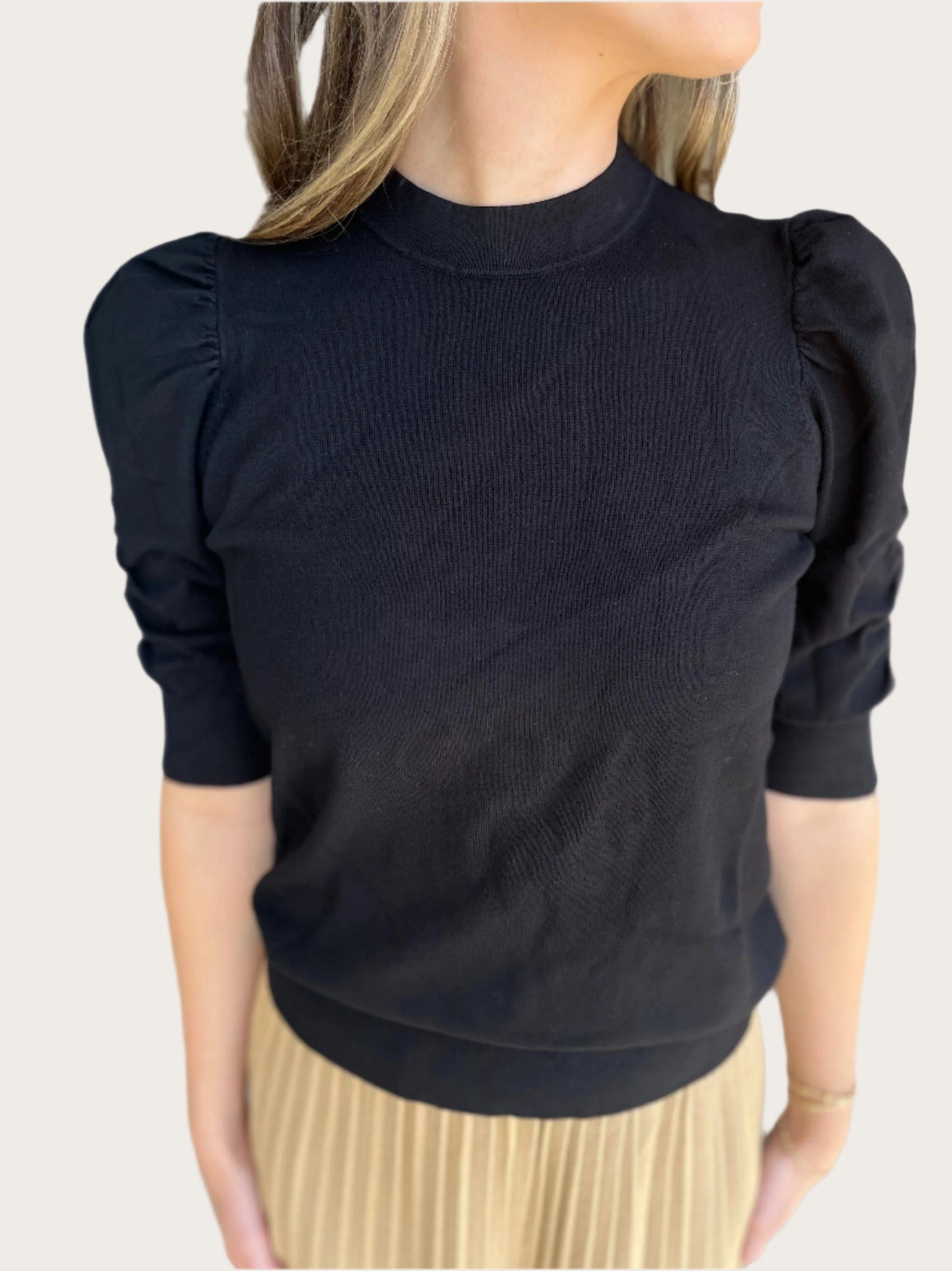 Esqualo Half Puff Sleeve Sweater Top