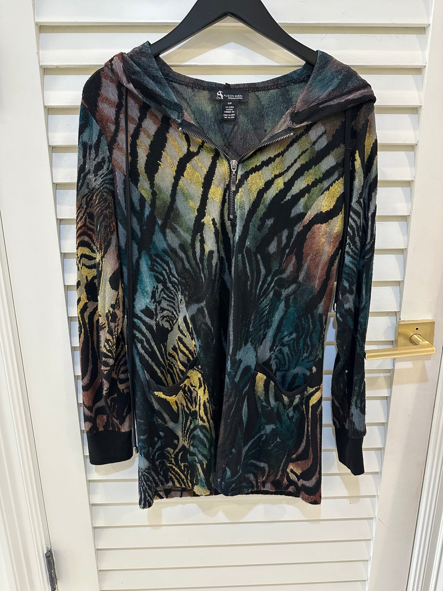 Alison Sherri Zebra Half Zip Pullover