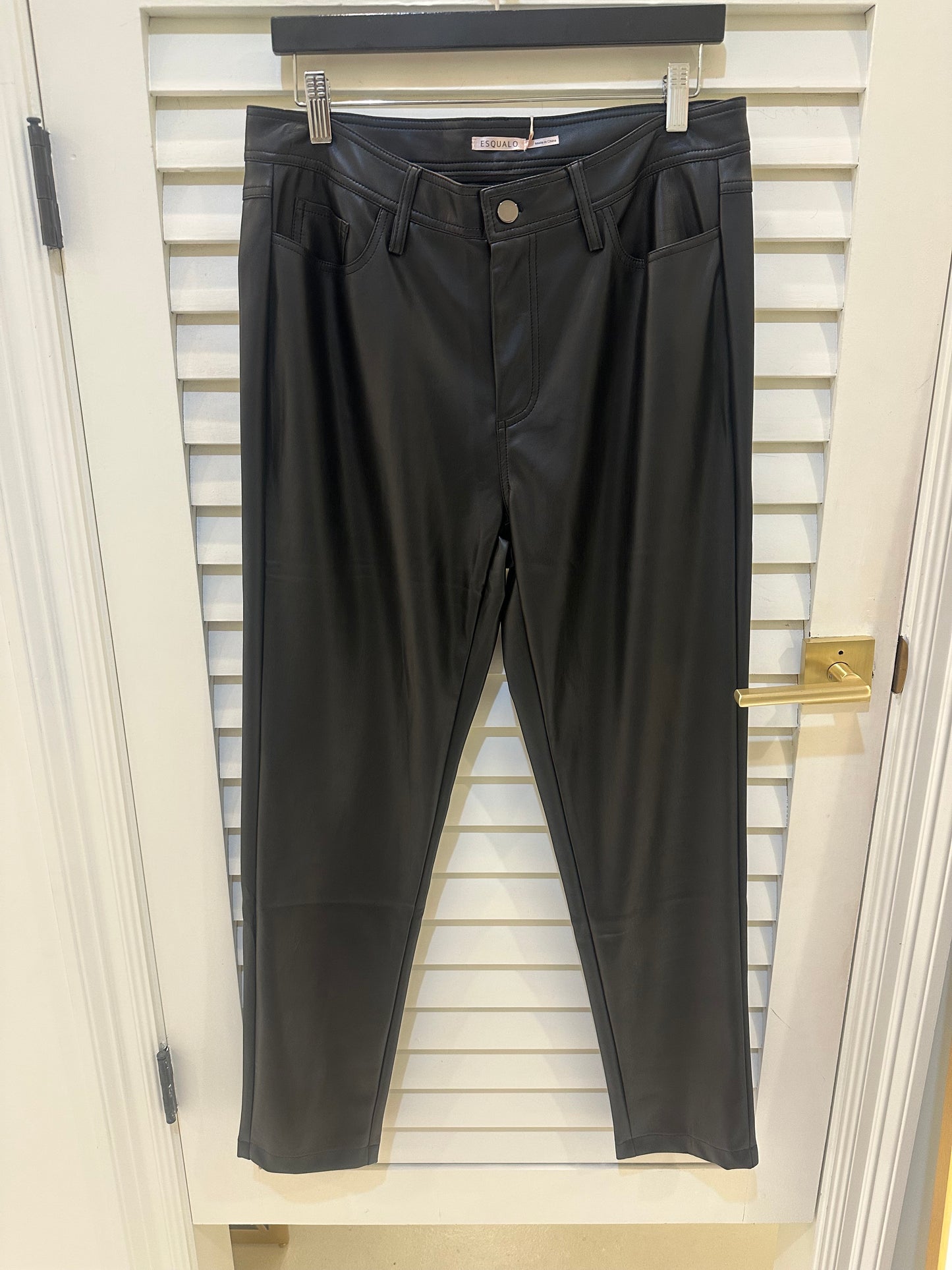 EsQualo Leather Look Pant