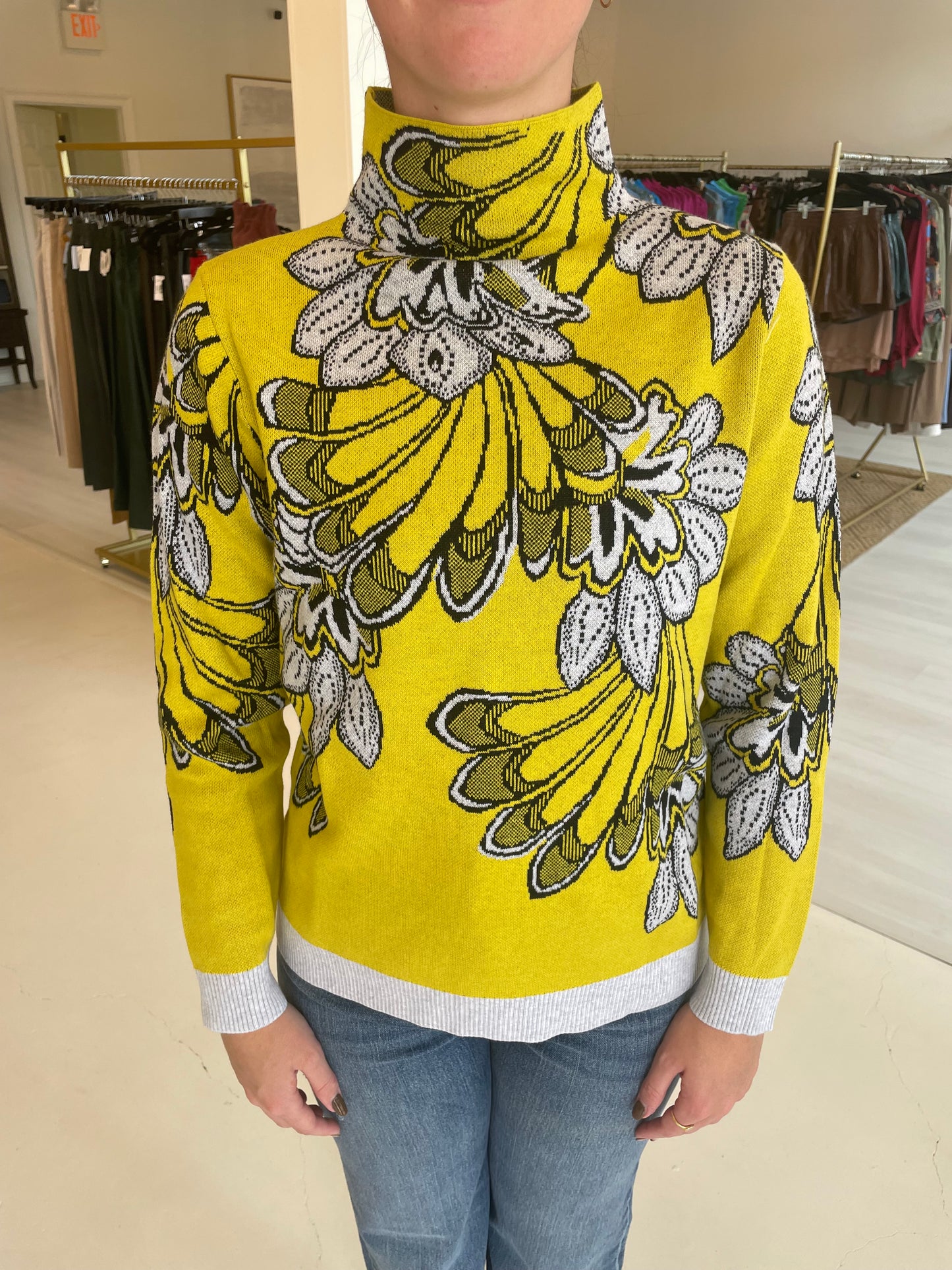 Alison Sheri Floral Knit Sweater