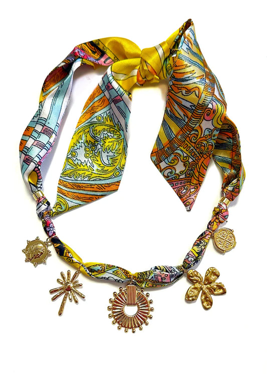 Betsy Pittard Designs Fields Scarf Necklace - Yellow