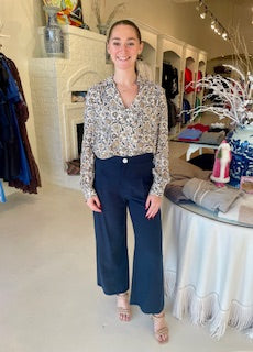 Karen Kane Floral Sandstone Top