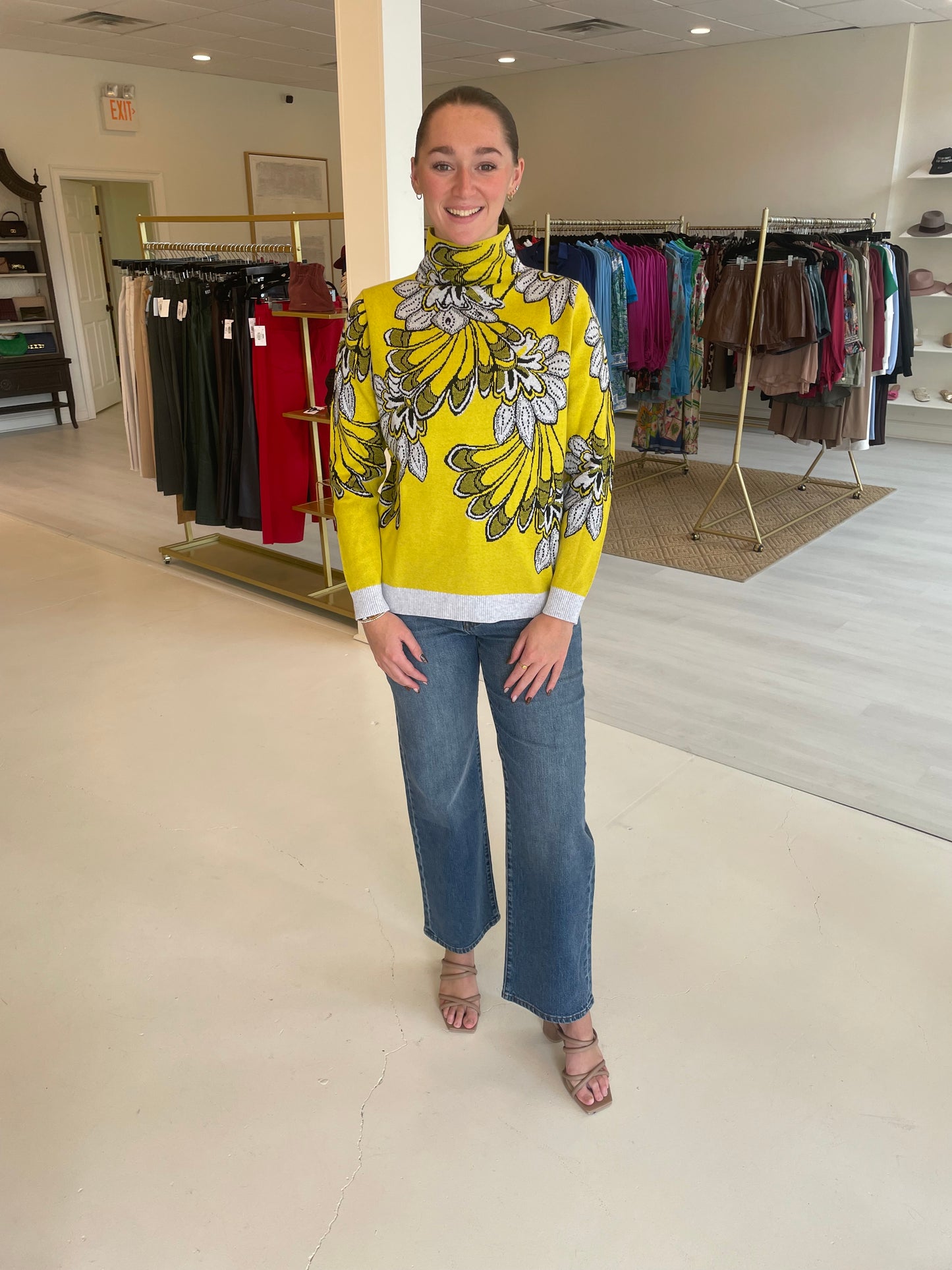 Alison Sheri Floral Knit Sweater