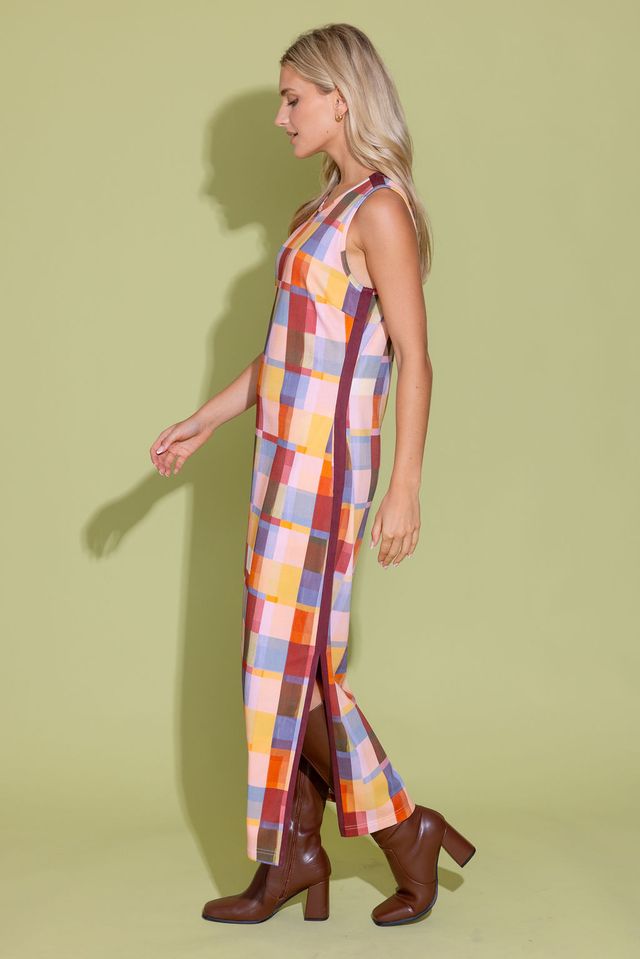 Alden Adair Berkley Dress - Terracotta Checks