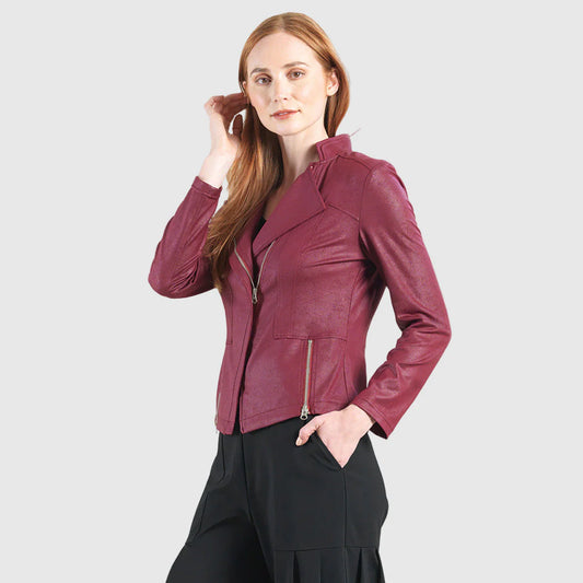 Clara Sun Woo Liquid Leather Jacket - Merlot