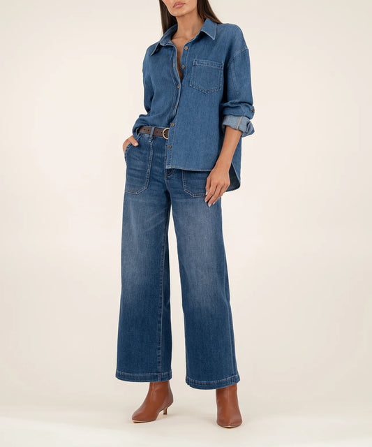 KUT Meg High Rise Wide Leg- Dark Wash