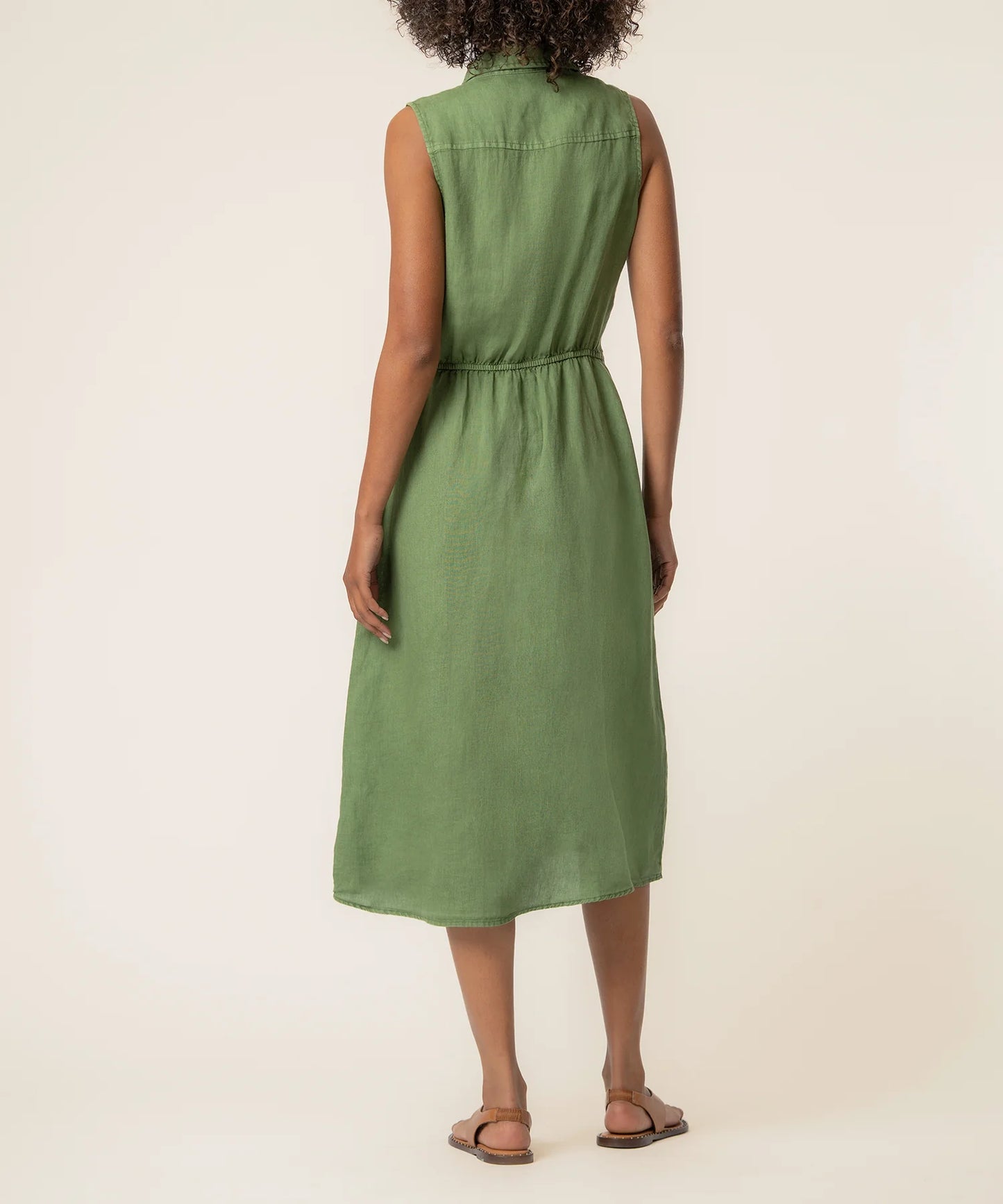 KUT Bowie Linen Dress - Olive