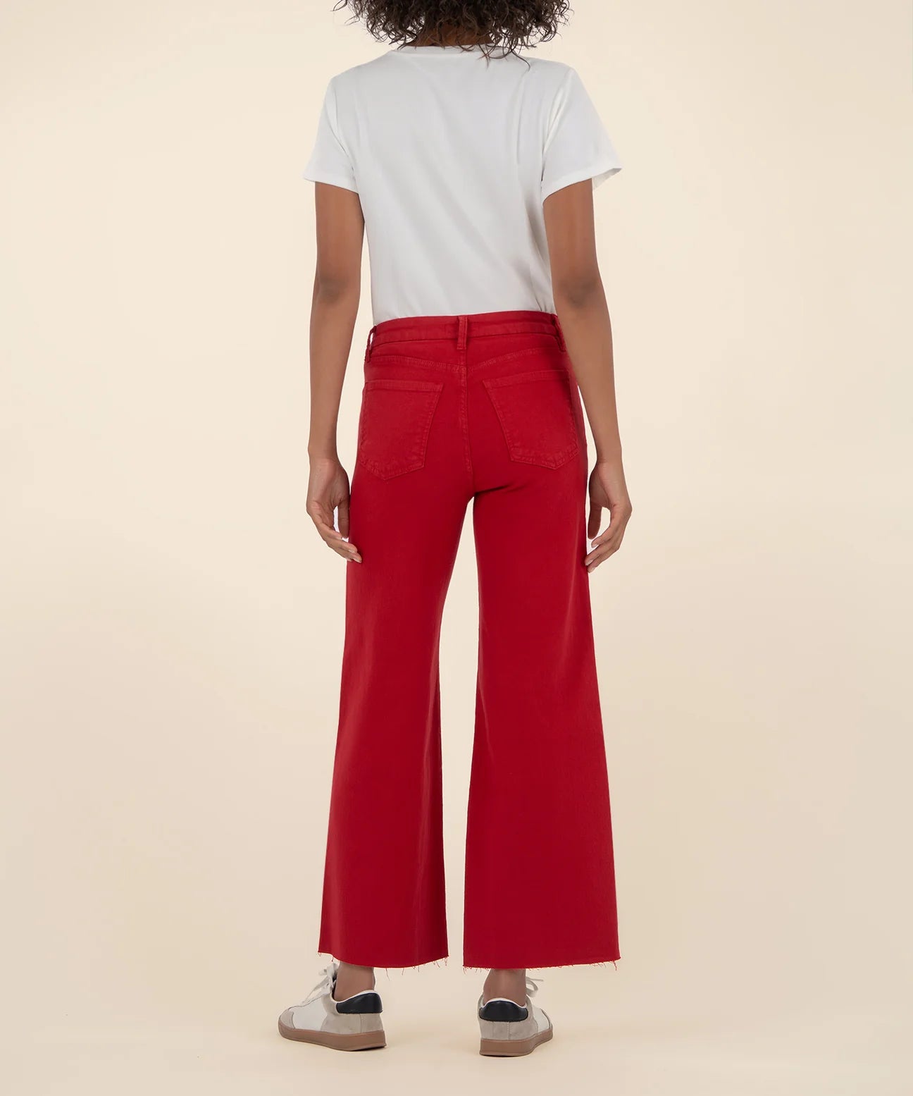 KUT Meg High Rise FAB Wide Leg - Ruby Red