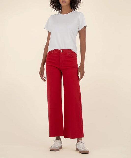 KUT Meg High Rise FAB Wide Leg - Ruby Red