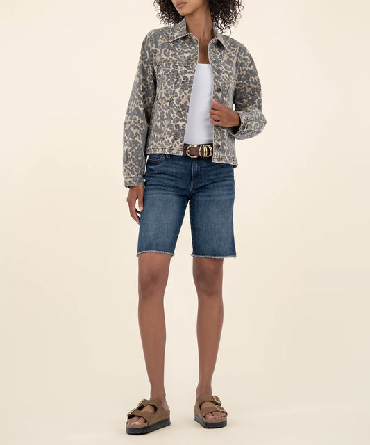 KUT Bailey Button Front Jacket - Leopard Print