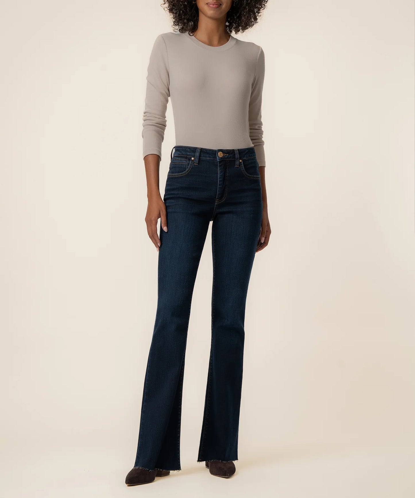 KUT Ana High Rise Fab Ab Flare- Wave