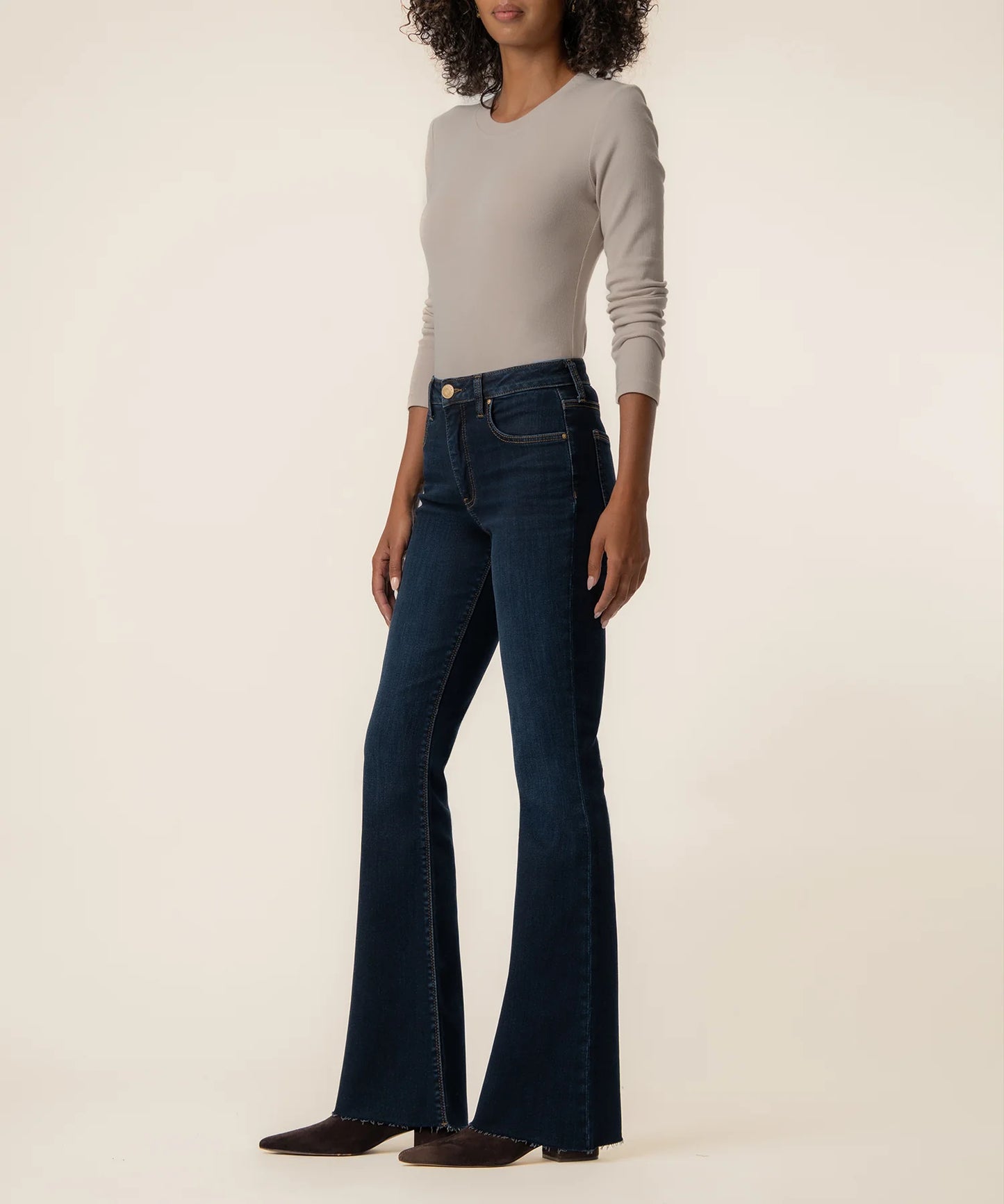 KUT Ana High Rise Fab Ab Flare- Wave