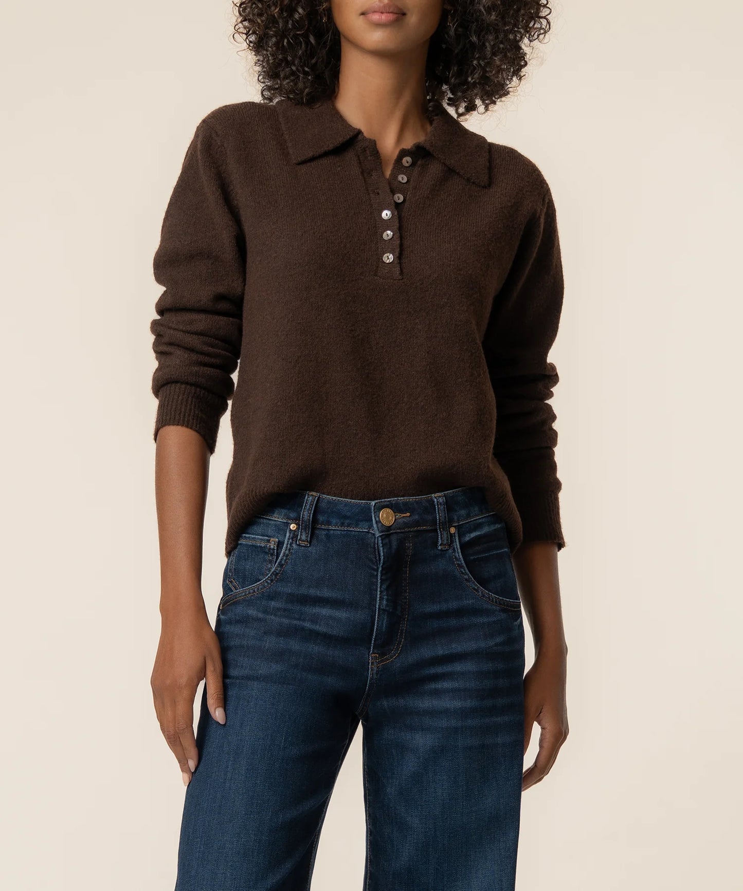 KUT Tassie Long Sleeve Sweater - Chocolate