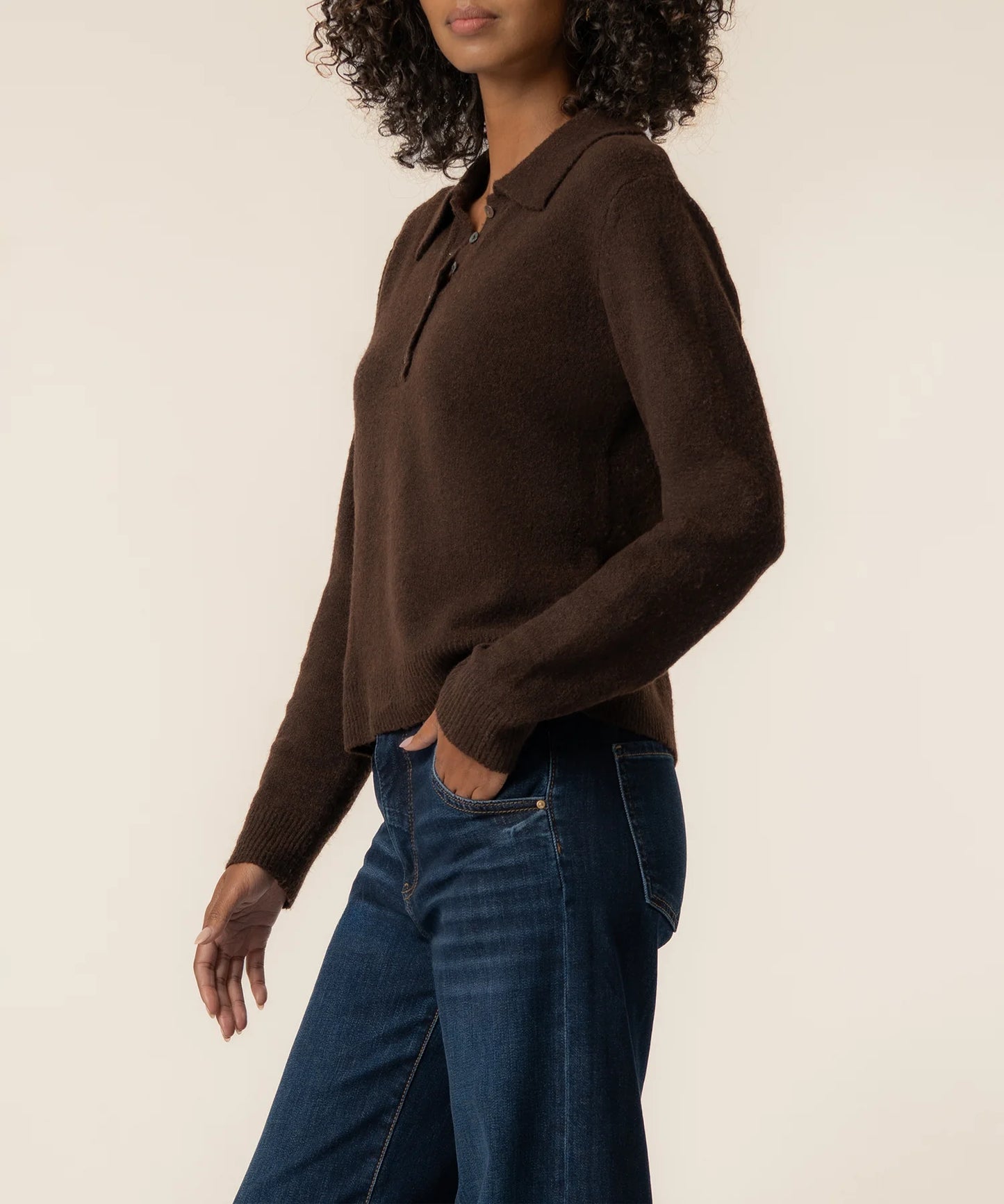 KUT Tassie Long Sleeve Sweater - Chocolate
