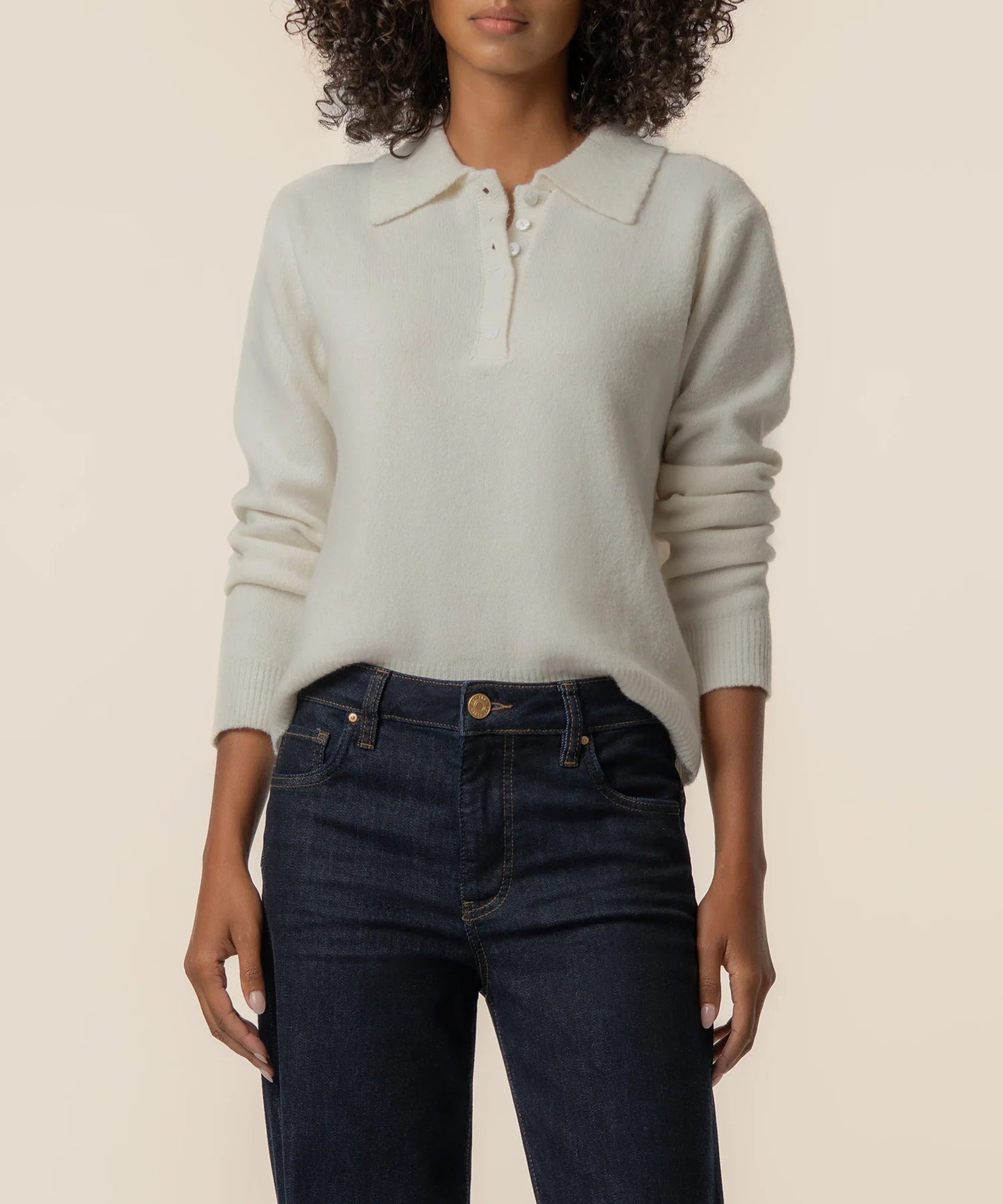 KUT Tassie Long Sleeve Sweater - Cream