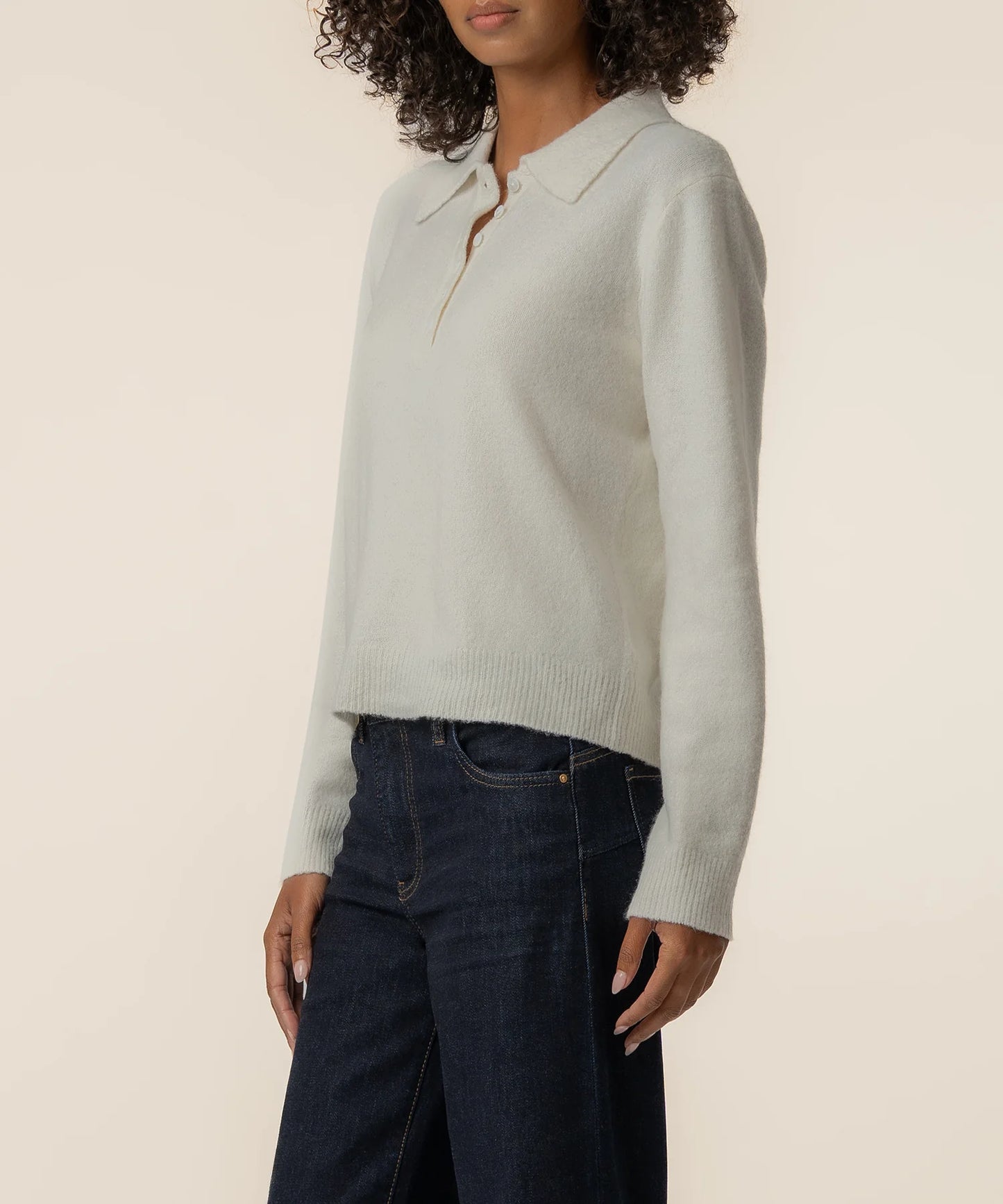 KUT Tassie Long Sleeve Sweater - Cream