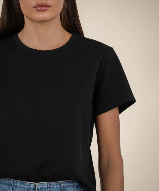 KUT Remington Scoop Neck Tee Crop - Black
