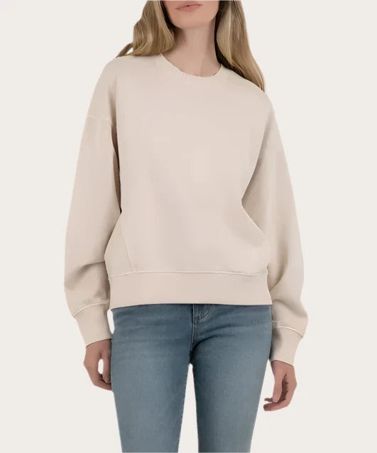 KUT Skye Pullover Sweatshirt- Beige