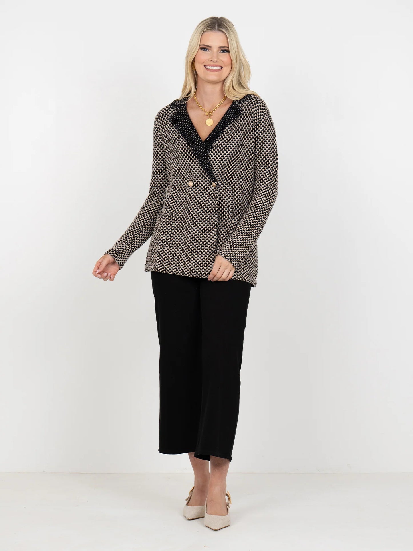 Emily McCarthy Sloane Sweater Blazer - Midnight Vanilla
