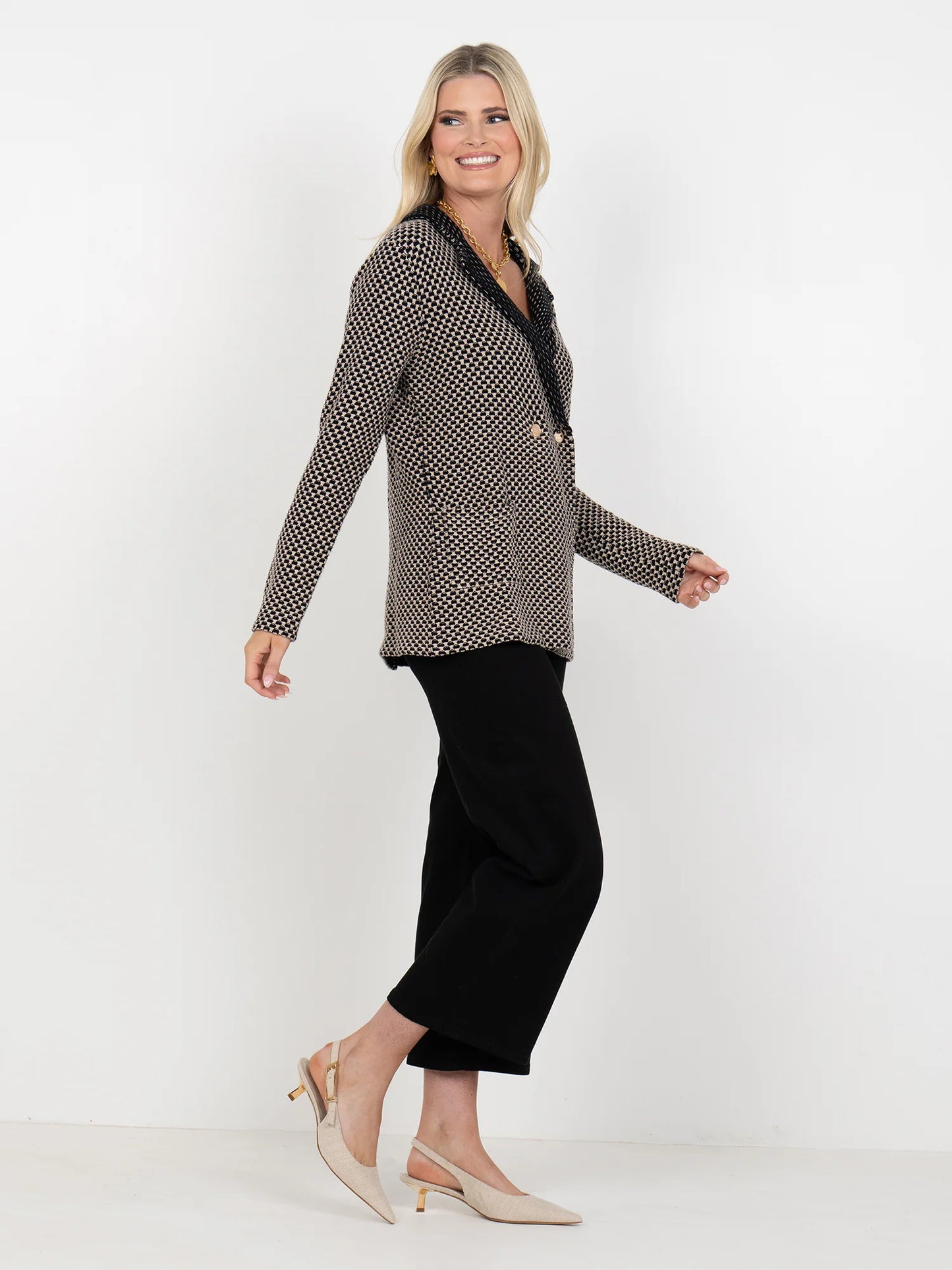 Emily McCarthy Sloane Sweater Blazer - Midnight Vanilla