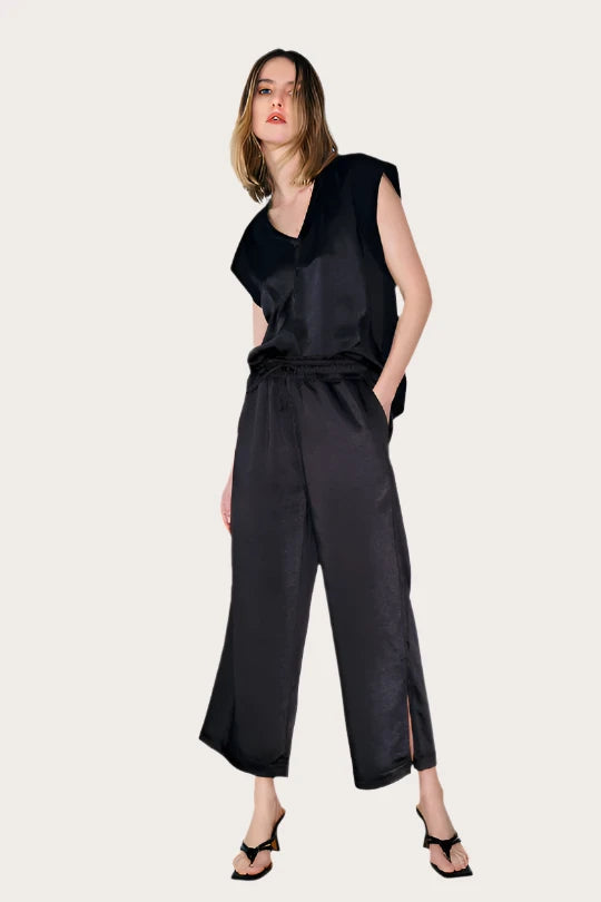 Melissa Nepton Miles Satin Pant- Black