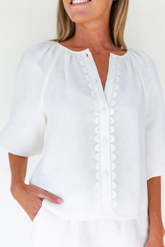 Mary George Emma Top- Star White