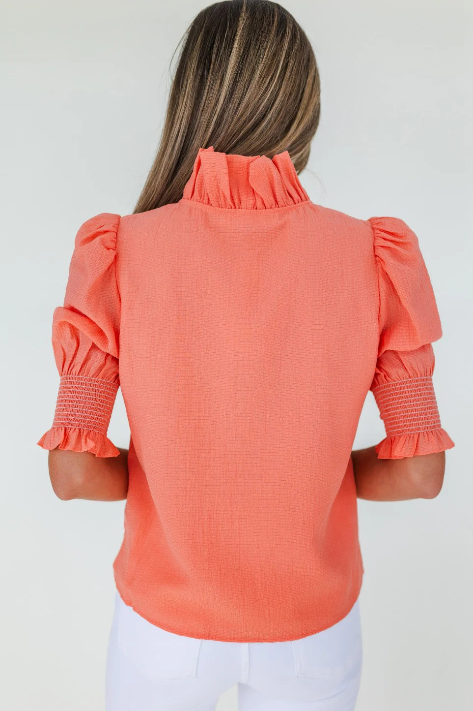 Mary George Harper Top- Coral
