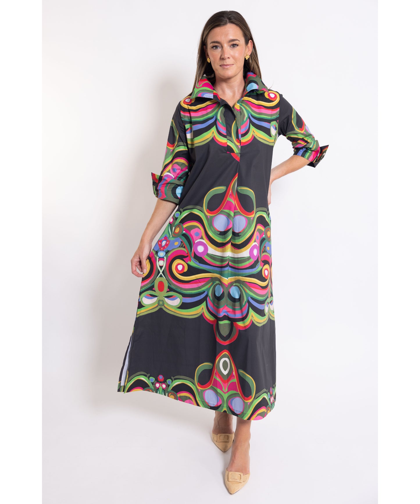 House of MBR Ruthie Shirt Dress Long - Merriweather