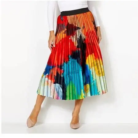 Multi Colored Pleated Skirt