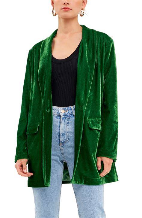 Green Velvet Blazer