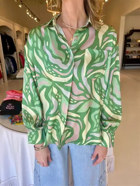 Jade Oversized Shirt - Tranquil