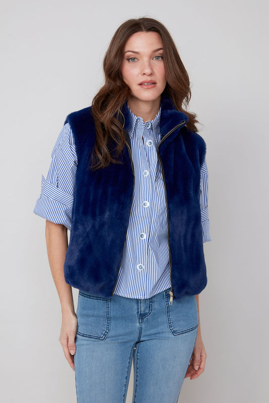 Renuar Knit Vest - Navy Blue
