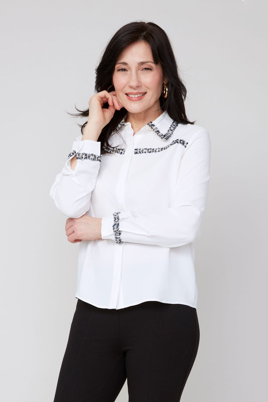 Renuar Woven Blouse - Creme