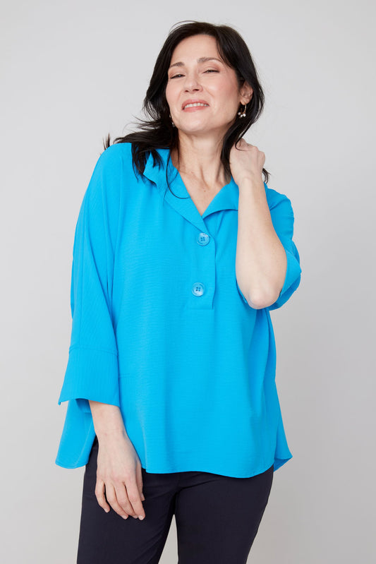 Renuar Woven Blouse - Azure Blue
