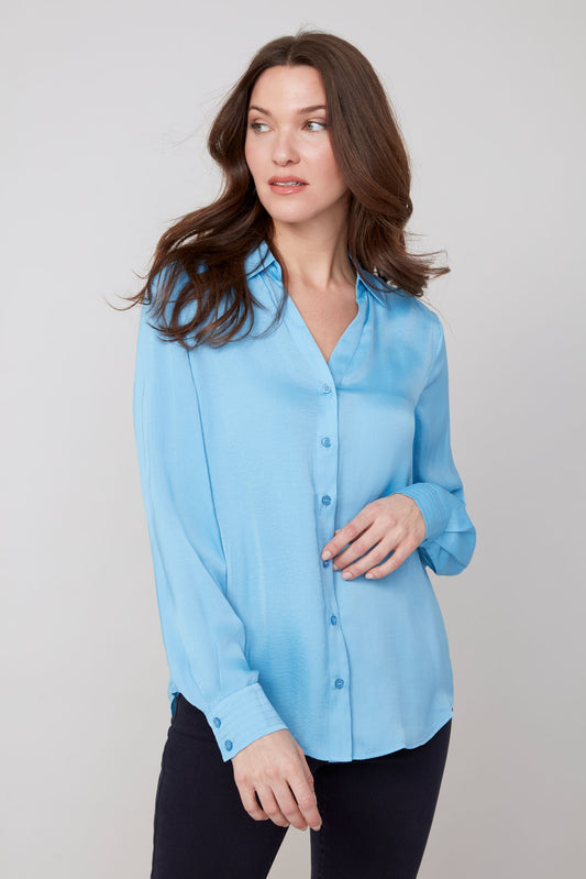 Renuar Woven Blouse - Delphinium