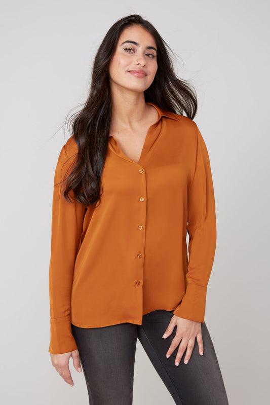 Renuar Woven Blouse - Bronze Orange