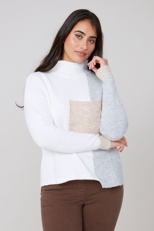 Renuar Knit Sweater - Creme Combo