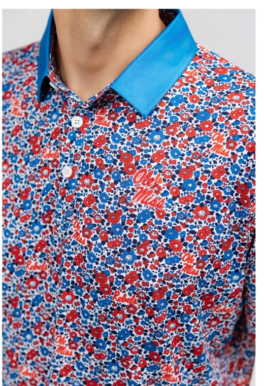 Smith and Quinn Men's Teddy Polo - Ole Miss Poppies