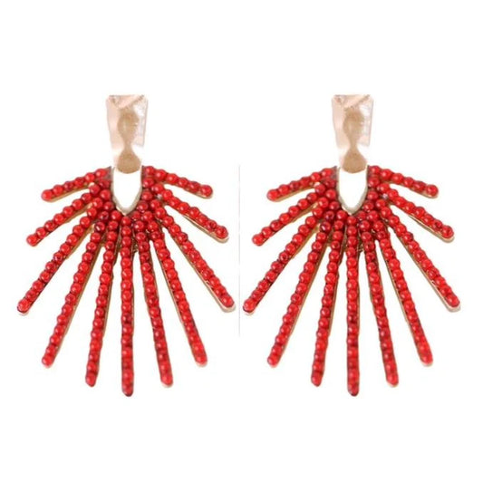 St. Armands Designs Red Sunburst Drop Earrings