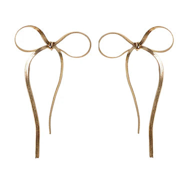 EAB Favorites Maxi Gold Duster Bow Earrings