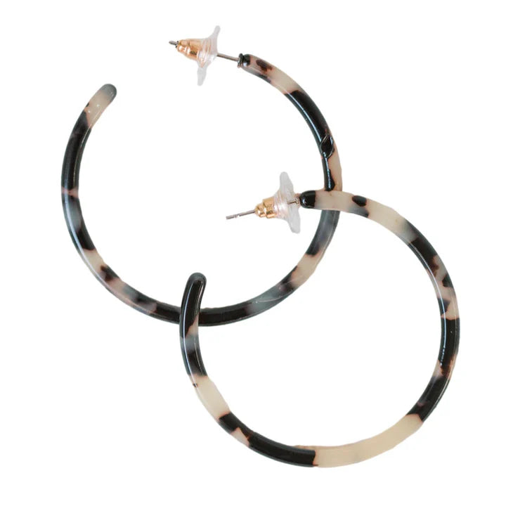 St. Armands Skinny Blonde Tortoise Hoop Earrings