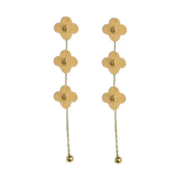 St Armand's Gold Clover Duster Drop Earrings