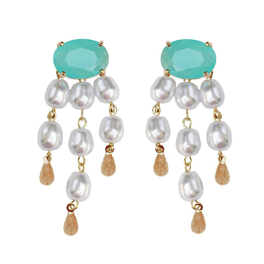 EAB Favorites Seaglass and Pearl Tassel Earrings