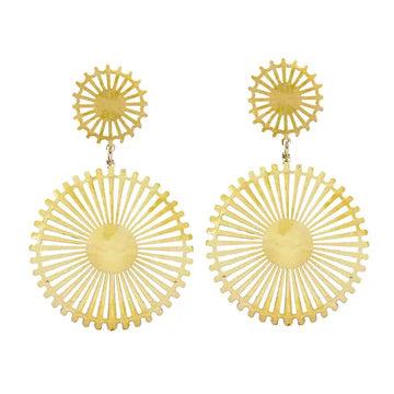 St. Armands Design Gold Pinwheel Drop Earrings