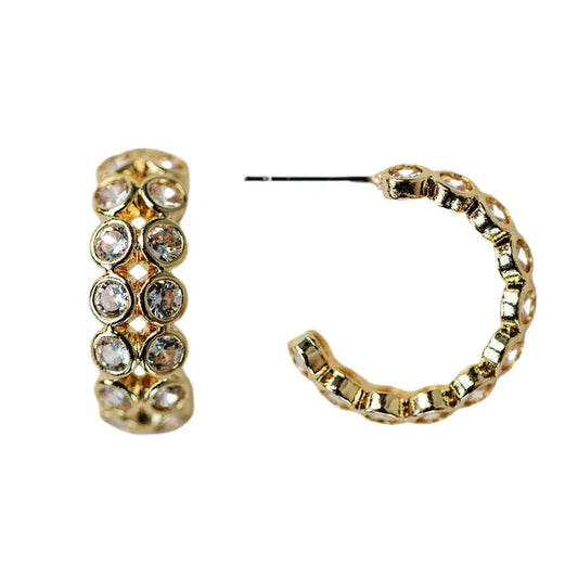 EAB Favorties Double Diamond Chunky Hoops