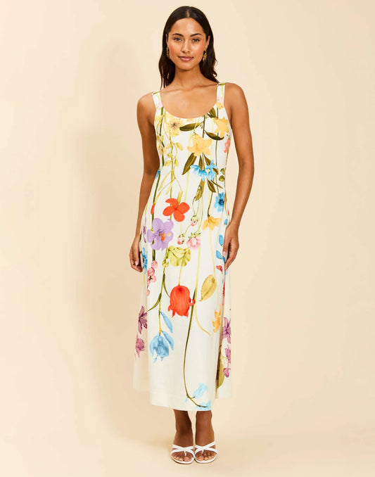 Mestiza Sugarcane Slip Midi Dress - Garden Muse