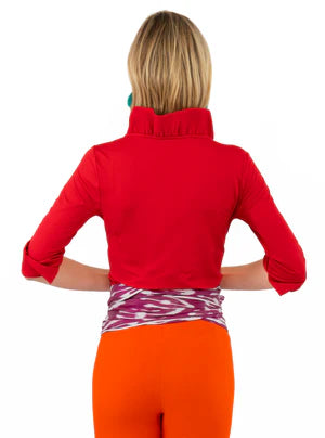 Gretchen Scott Ruffneck Top - Crimson