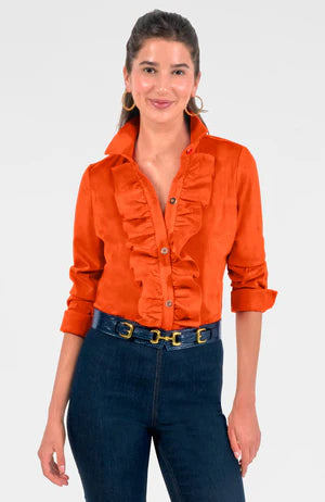 Gretchen Scott Ruffle Rumble Blouse - Ultra Suede